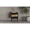 Cama INSERTO Naktsskapītis, 2 gab., 50x40x61.5 cm, melns + LED