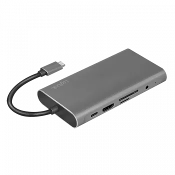 LogiLink UA0383 Klēpjdatora dokstacija un portu replicētājs Vadu USB 3.2 Gen 1 (3.1 Gen 1) Type-C Sudraba (UA0383)