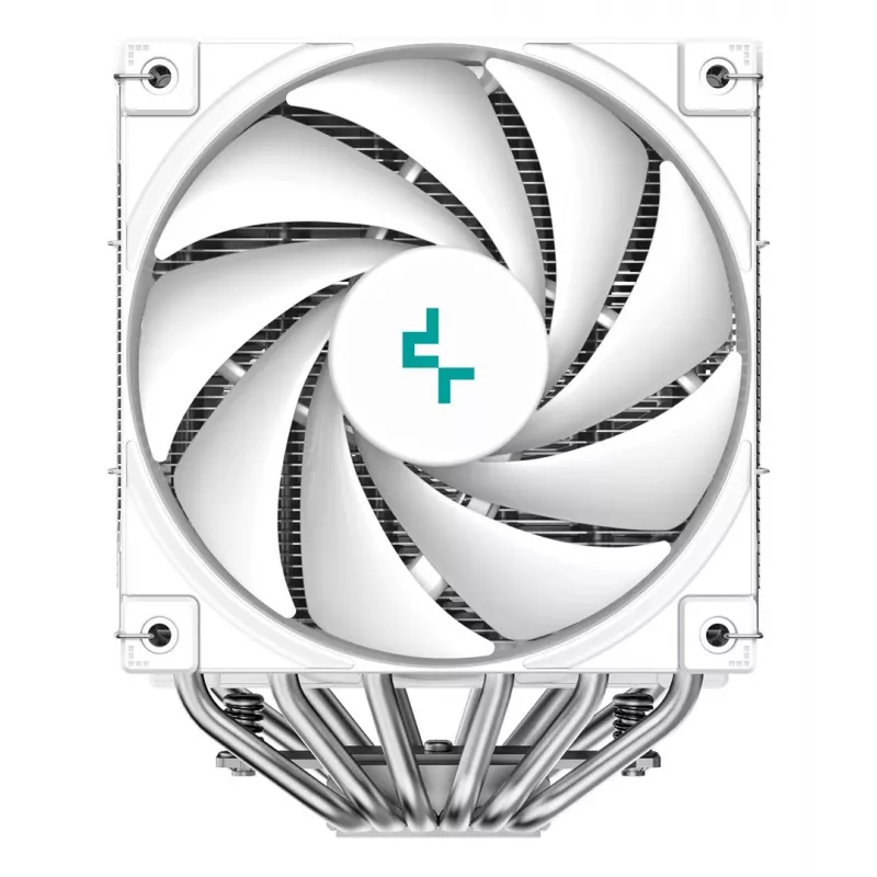 Gaisa dzesētājs DeepCool AK620 Digital SE balta — divi 120 mm ventilatori, 6 siltuma caurules, PWM, LGA 1700 atbalsts, iebūvēts displejs