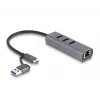 DeLOCK 64282 klēpjdatora dokstacija un portu replikators Vadu USB 3.2 Gen 1 (3.1 Gen 1) Type-C Pelēks (64282)