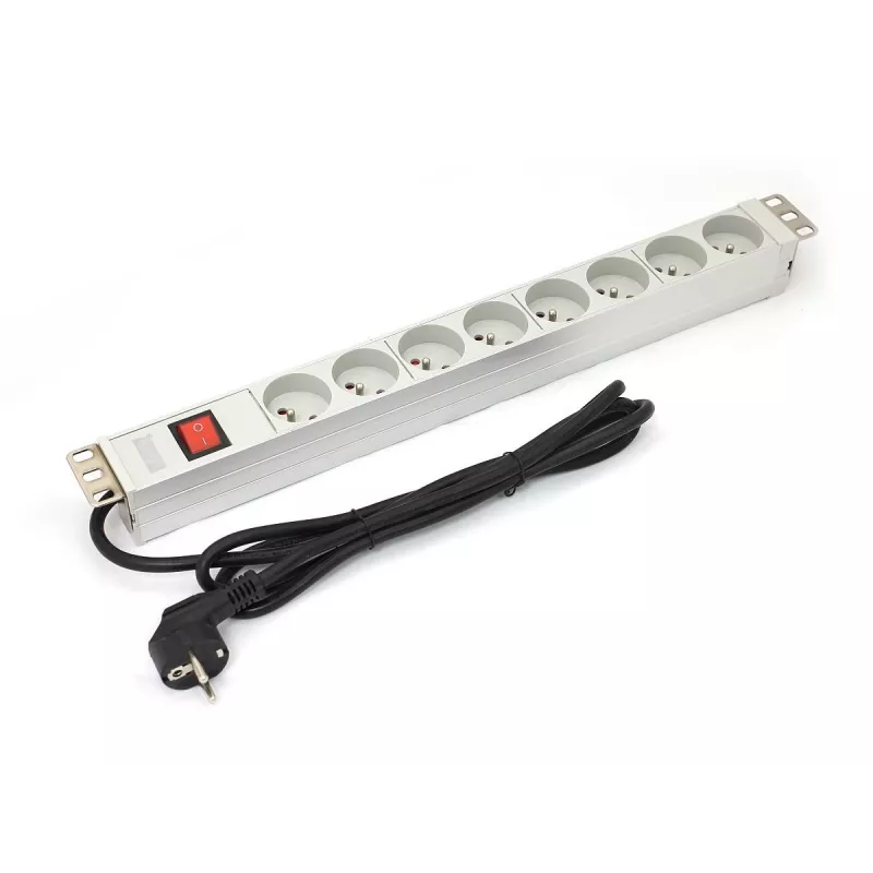 DIGITUS Professional a-19-STRIP-2-IMP - strāvas sadales bloks (statīvā montējams) - maiņstrāva 250 V - ieejas barošanas avots - izeja