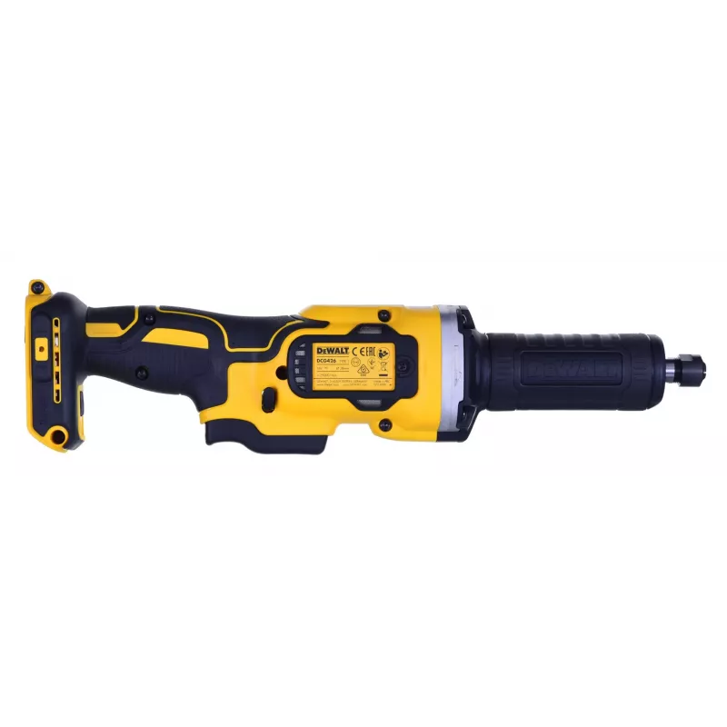 Taisnais matu slīpmašīns DeWALT DCG426N-XJ, 18V baterija, 5000–25000 RPM, uzmava Ø līdz 6 mm, 760 W izejas jauda, 1,19 kg