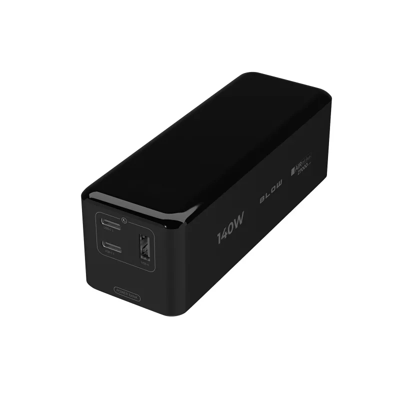 Power bank BLOW AIR99.9 27000mAh PD 140W LCD — 2× USB‑C, 1× USB‑A, 27000 mAh, 140 W kopā