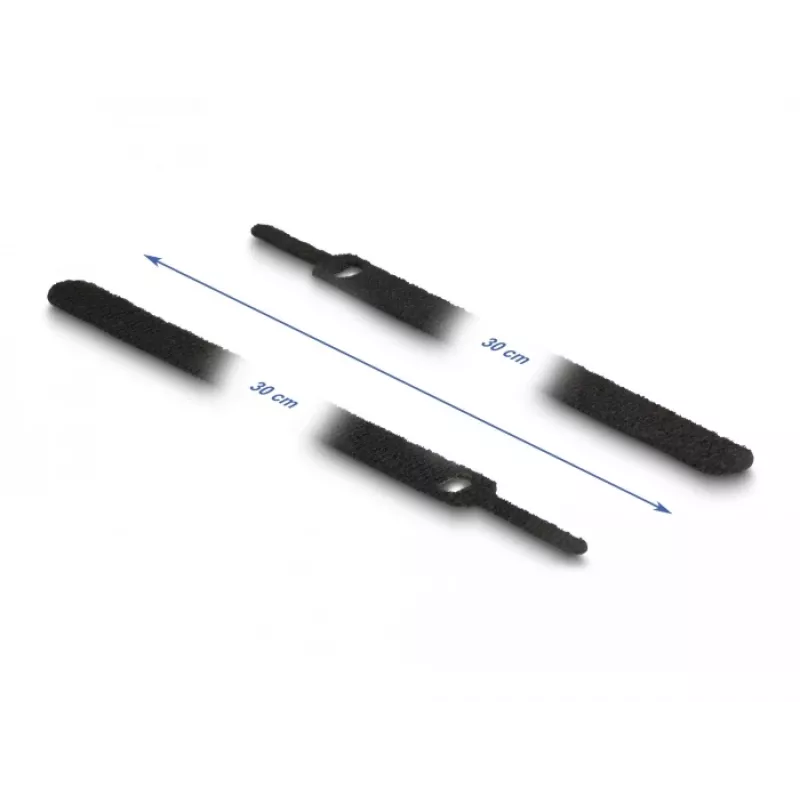 Āķa un cilpas kabeļsaites DeLOCK 19075 300x12mm melnas 10 gab.
