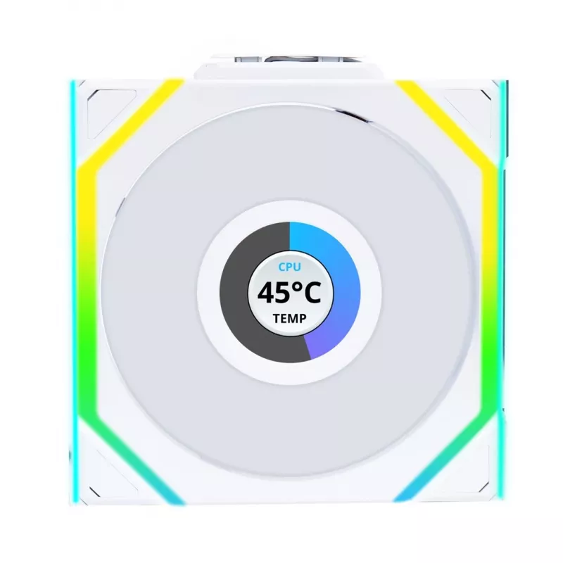 Fan Lian Li UNI FAN SL Wireless LCD 120 12 cm balta 3 pcs