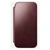 Mobilā tālruņa vāciņš Nomad Modern Leather Folio iPhone 17 Pro Max — āda, TPU, PC, alumīnijs, bordo, 16 cm (6,3 collas)