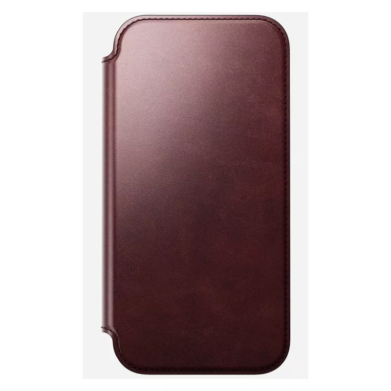 Mobilā tālruņa vāciņš Nomad Modern Leather Folio iPhone 17 Pro Max — āda, TPU, PC, alumīnijs, bordo, 16 cm (6,3 collas)