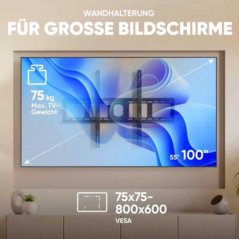 TV piederums sienas stiprinājums/55-100/MELNS UF4-B Onkron