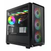Montech X5M (B) Micro Tower PC korpuss — Micro‑ATX/Mini‑ITX, 3x120mm priekšā, 1x120mm aizmugurē, atbalsta ATX barošanas bloku, 2x3.5 collu + 4x2.5 collu, Melns
