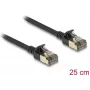 DeLOCK RJ45 tīkla kabelis Cat.8.1 0,25 m melns