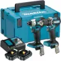 Bezvada urbjmašīnas un triecienskrūvgrieža komplekts Makita DDF487 & DTD157 18V Li‑Ion 2×2.0Ah (DLX2423AJ)