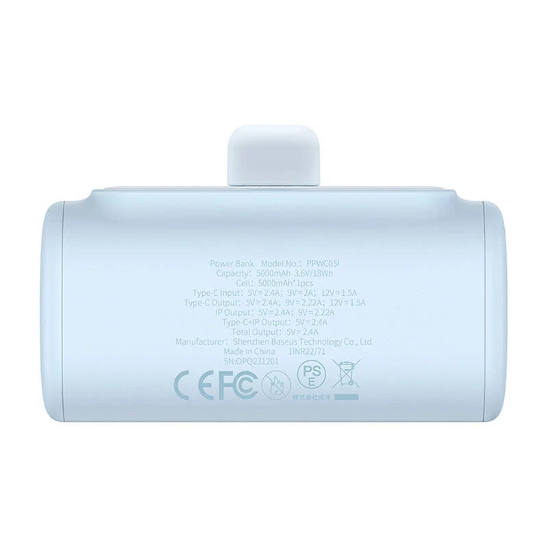 Portable Charger Baseus Compact IP 5000mAh 20W (zila)
