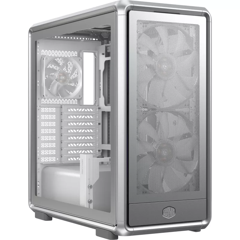 PC Midi Tower Cooler Master MasterFrame 600 Mesh Silver — atbalsta ATX/EATX, priekšā 2×200mm, 2.5 collu/3.5 collu diski