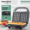 Dubultais vafeļu cepējs Progress EK5852PVDE — dubultas plāksnes, nepiedegošs pārklājums, regulējama temperatūra