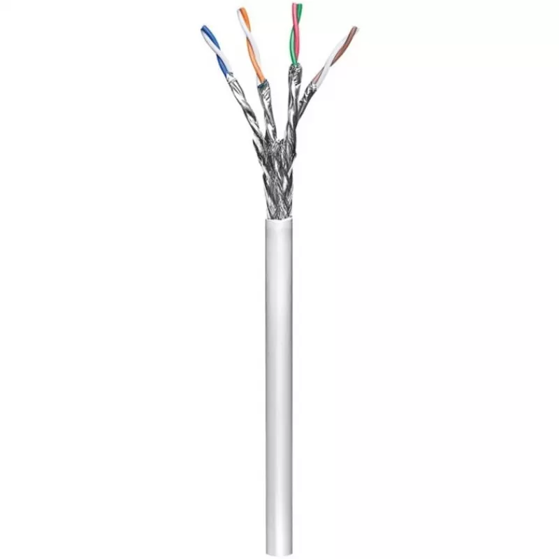 Wentronic Goobay CAT 6 tīkla kabelis, S/FTP (PiMF), pelēks, 305 m - CCA vara maisījums, AWG 23/1 (viendzīslas), PVC (95696)