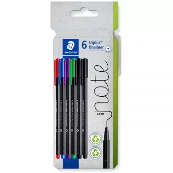 Staedtler Triplus 334 C6 smalkās pildspalvas (fineliner), 6 gab.