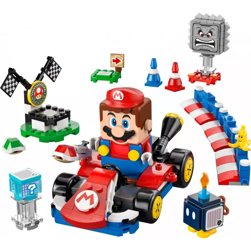 LEGO konstruktors 72043 Super Mario interaktīvais Mario Karts ar standarta kartingu