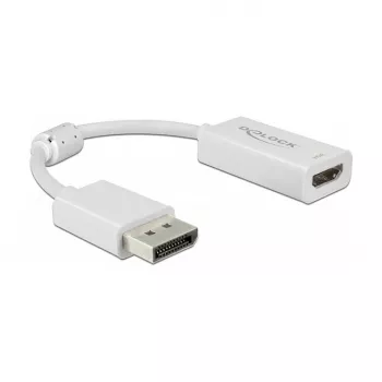 Video kabeļa adapteris DeLOCK 63936 DisplayPort uz HDMI 0,1m Balts