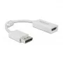 Video kabeļa adapteris DeLOCK 63936 DisplayPort uz HDMI 0,1m Balts