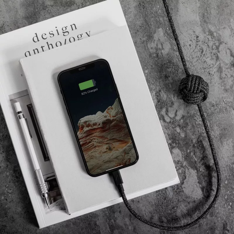 USB-C uz Lightning kabelis Native Union Night kabelis 3 m — Melns/Pelēks, 3 m garums