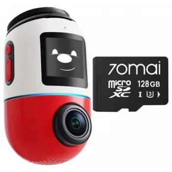 Braukšanas videoreģistrators 70mai Omni X800 4K ar 128 GB 70mai SD karti, sarkans