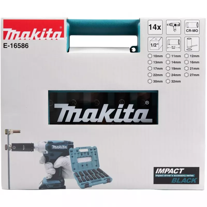 Makita E-16586 triecienuzmavu komplekts melns, zaļš