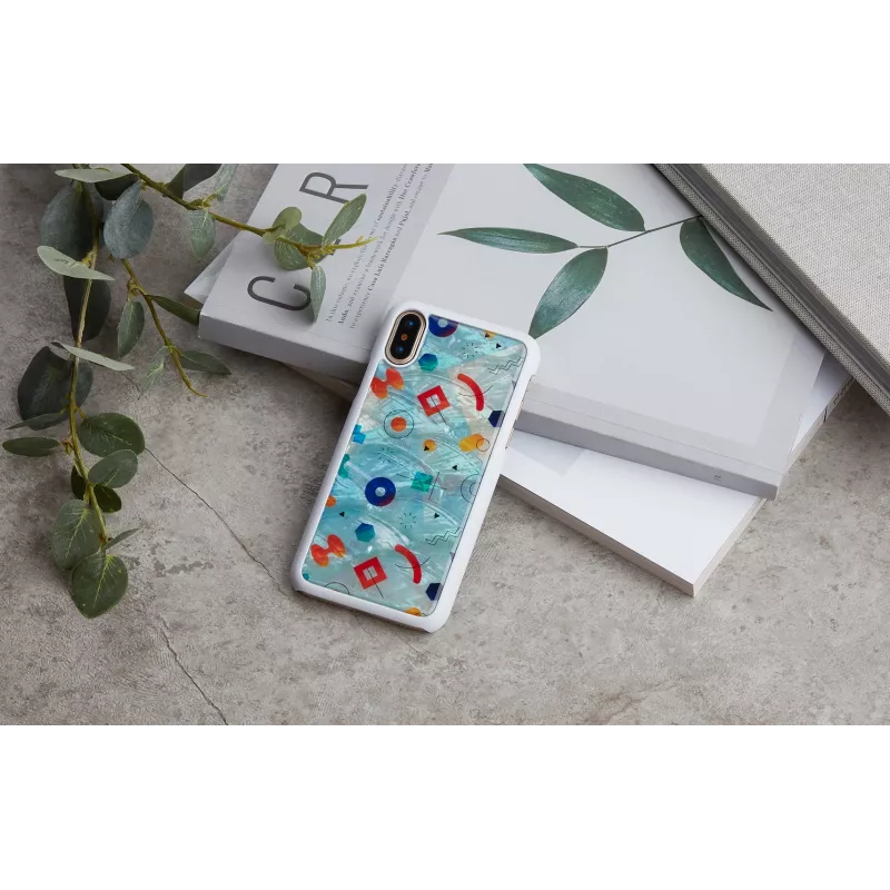 Telefona maciņš iKins priekš iPhone XS / iPhone X S – balts poppin rock aizsargājošs aizmugures vāciņš