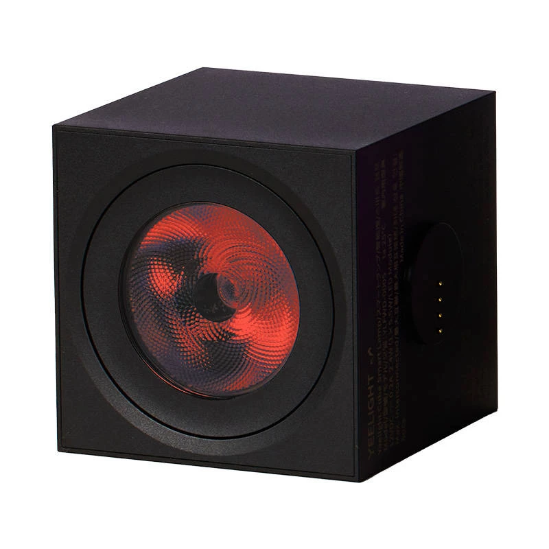 Viedā galda lampa Yeelight Cube — daudzkrāsu, Wi-Fi/Bluetooth, 2,4 GHz, Bluetooth 5.0, maiņstrāva 100–240 V, 1,5 m kabelis, melna