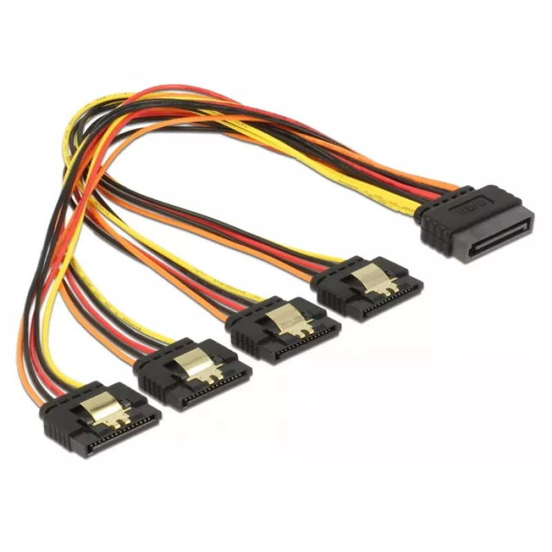 SATA kabelis DeLOCK 60157 0.3m SATA 15-pin 4 x SATA 15-pin Daudzkrāsu