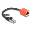 Tīkla kabelis DeLOCK RJ45 ierīces aizsargadapteris Cat.6A S/FTP 20 cm melns sarkans