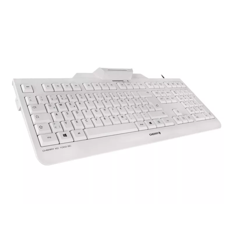 CHERRY KC 1000 SC viedkaršu tastatūra ar vadu, gaiši pelēka, USB, QWERTY, UK