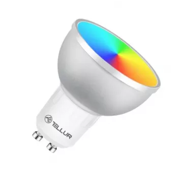 LED viedā spuldze Tellur GU10 5W RGB regulējama – GU10 ligzda, 5W, RGB, viedā vadība