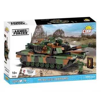 Konstrukciju komplekts Cobi M1A2 SEPV3 Abrams modelis ar 1065 ķieģeļiem