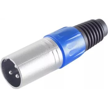 ShiverPeaks XLR savienotājs BS55002-B zils — 3 kontaktu mikrofonu/kabeļu savienotājs, paneļa montāža