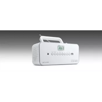 Pārnēsājama stereo sistēma Muse M-28RDW — CD/MP3 atskaņotājs, FM/MW uztvērējs, 3 W RMS, balta, 1,4 kg