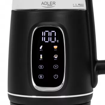 ADLER AD 1305 elektriskā tējkanna melna/sudraba