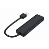 USB centrmezgls Gembird 4 portu USB 3.1 (Gen 1) — 4 porti, USB 3.2 Gen 1 Type-A, 5V/2.1A, 109×30×10 mm, melns
