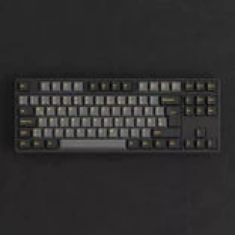 Mehāniskā spēļu tastatūra AKKO Melns & Gold 5087S, Akko V3 Cream dzeltena Pro slēdži, RGB apgaismojums