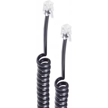 shiverpeaks ®-BASIC-S-Telefona klausules spirālvads – kabelis 2x 4P4C, balts, 4,0 m (BS70134)