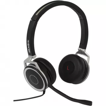 Vadu dubultā biznesa austiņas Plusonic 15.2P ar USB un 3,5 mm savienojumiem, modelis 6208-15.2P