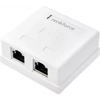 Renkforce tīkla adapteris virsmas montāžai CAT 6 2 pieslēgvietas balts (RF-4540914)