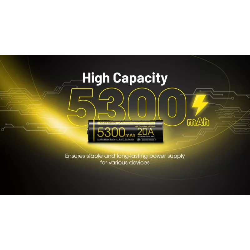 AKUMULATORS UZLĀDĒJAMS LI-ION 3,6V/NL2153HPI(5300MAH) NITECORE