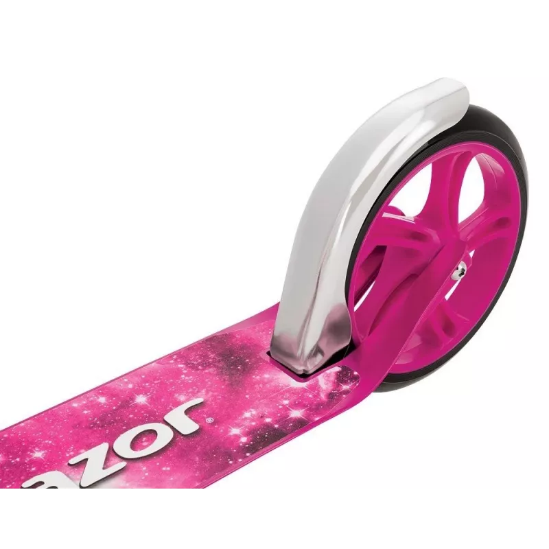 Skrejritenis Razor A5 Lux — alumīnija salokāms, 20 cm poliuretāna riteņi, regulējama stūre, maks. slodze 100 kg, rozā krāsā