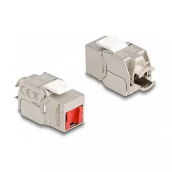 DeLOCK Keystone modulis RJ45 ligzda uz LSA Cat.6A bezinstrumenta ar sarkanu putekļu vāciņu