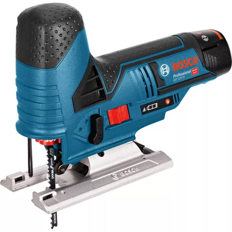 Akumulatora figūrzāģis GST 12V-70 Professional, 12 volti (zils/melns, 2x litija jonu akumulators 3,0 Ah, L-BOXX kastē)