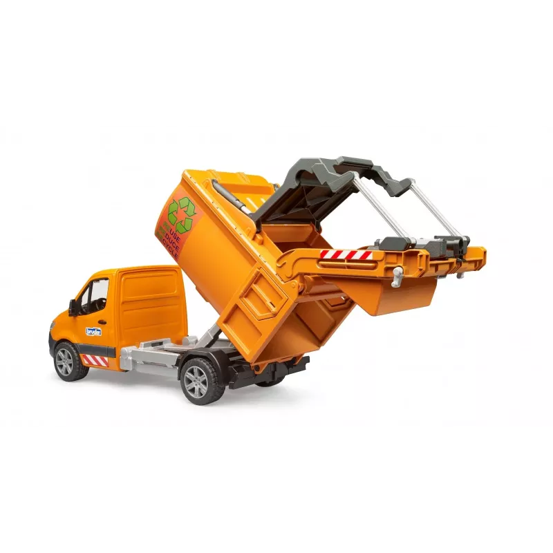 BRUDER modelis MB Sprinter pašvaldības atkritumu vedējs BR-02682, mēroga rotaļu kopija