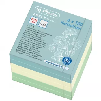 Piezīmju papīrs taisnstūra Herlitz 50033430 zils zaļš dzeltens