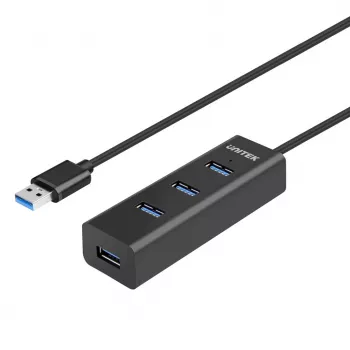 UNITEK Y-3089V01 saskarnes centrmezgls USB 3.2 Gen 1 (3.1 Gen 1) Type-A 5000 Mbit/s Melns