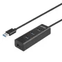UNITEK Y-3089V01 saskarnes centrmezgls USB 3.2 Gen 1 (3.1 Gen 1) Type-A 5000 Mbit/s Melns