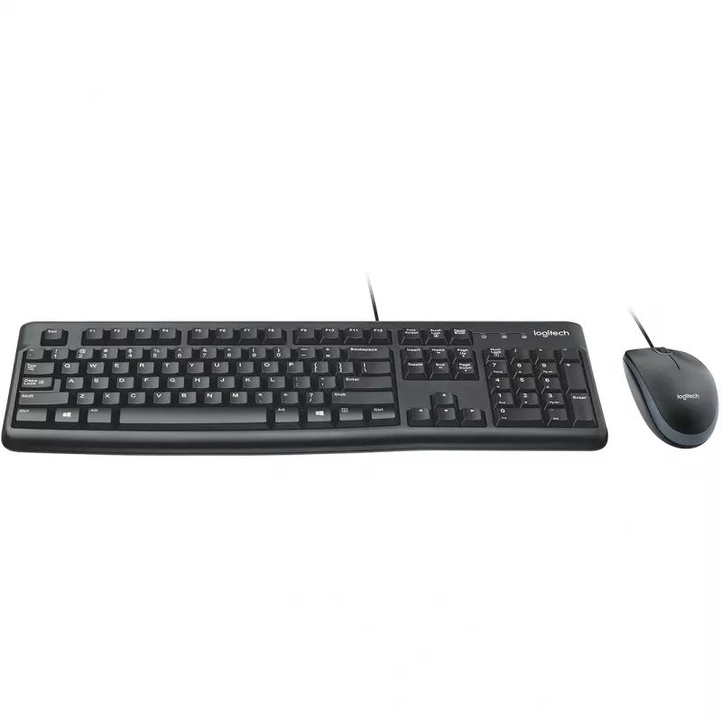 Darbvirsmas komplekts MK120, vadu, USB, QWERTZ, melns, pele iekļauta